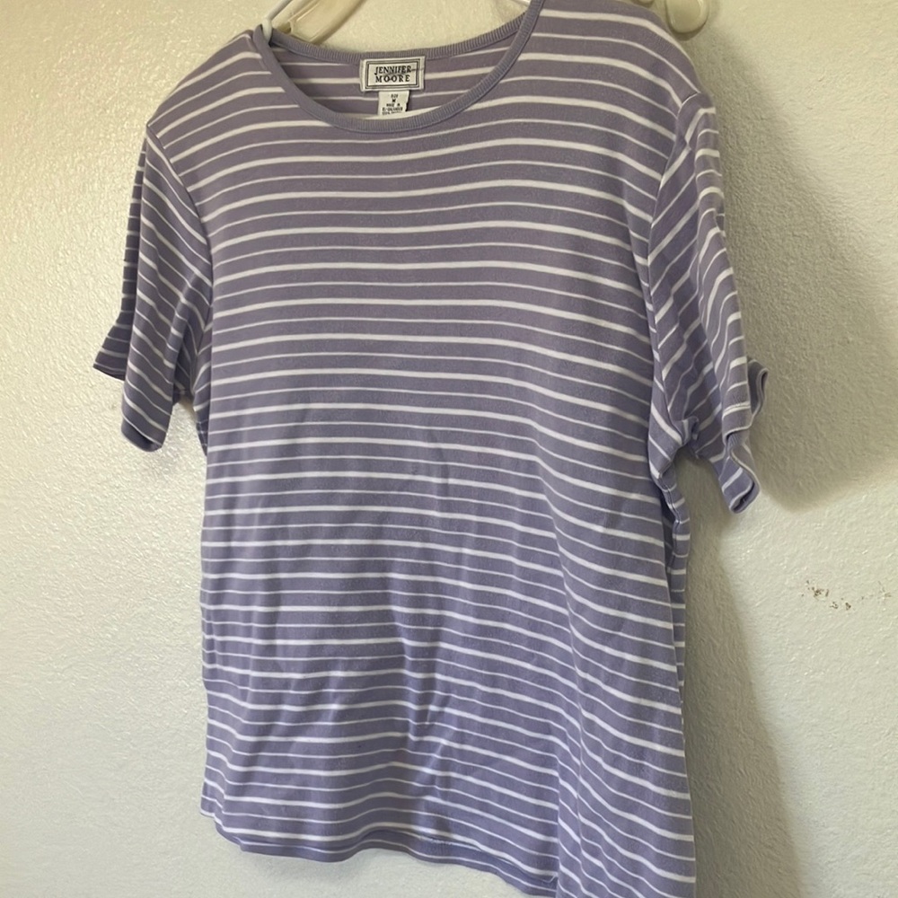 FINAL MARKDOWN Purple Striped Jennifer Moore T-Shirt medium